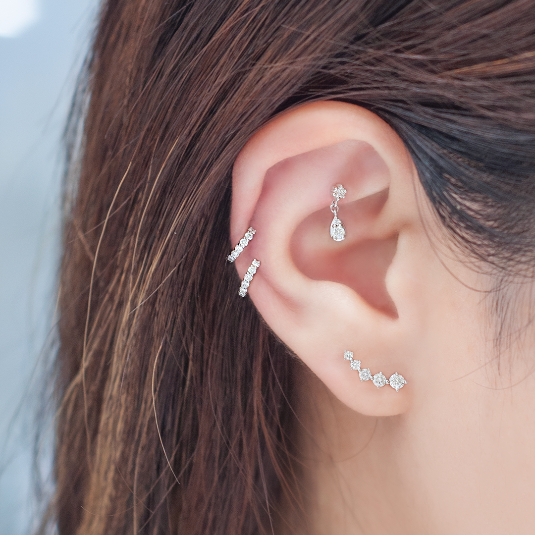 Mini 5mm diamond huggies